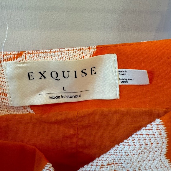 NWOT-never worn. Anthropologie Exquise orange/white dress. - Picture 5 of 8